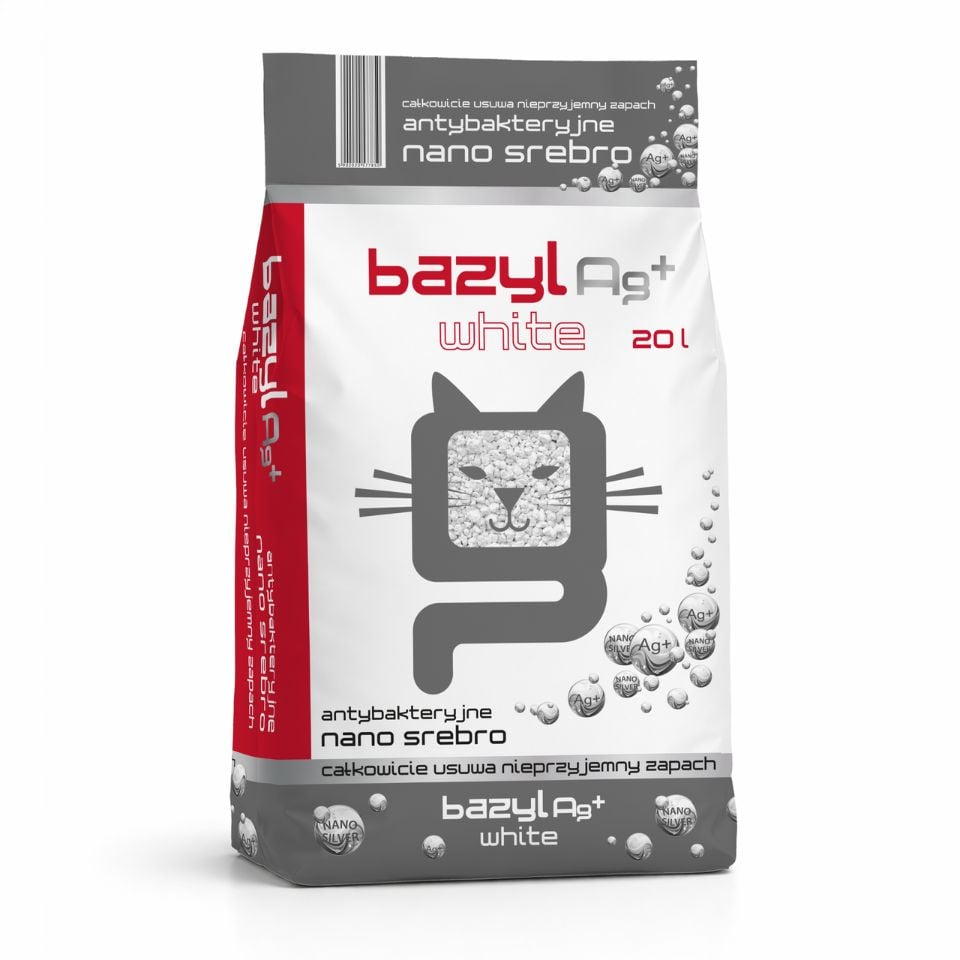 BAZYL Ag+ Compact White 20 L Katzenstreu mit Nanosilber
