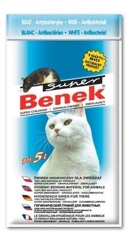 BENEK Super Katzenstreu antibakteriell 5 L weiß