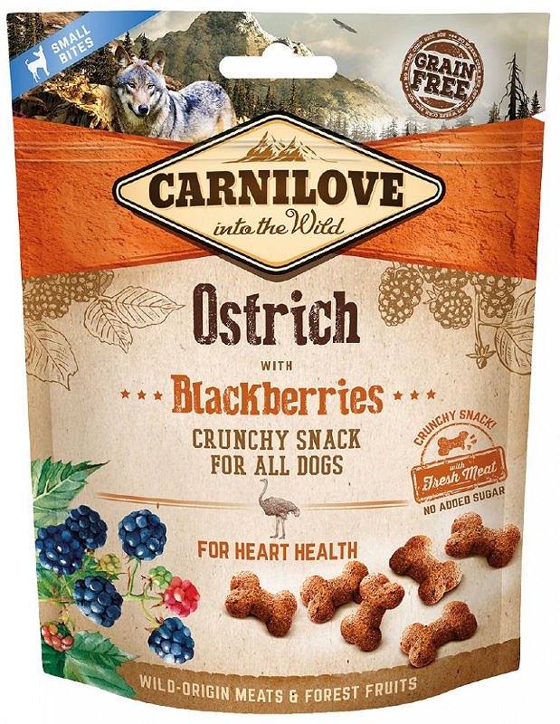CARNILOVE Crunchy snacks Knuspersnacks mit Strauß und Brombeeren 200 g