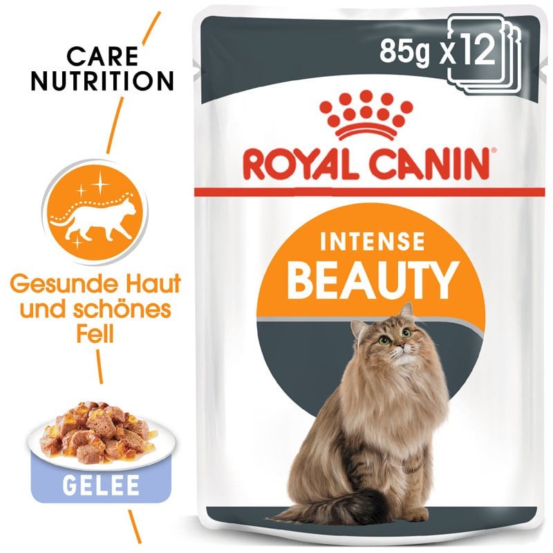 ROYAL CANIN Intense Beauty Katzenfutter nass in Gelee für schönes Fell 12 x 85 g