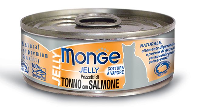 MONGE Jelly Katzenfutter Thunfisch mit Lachs 80 g
