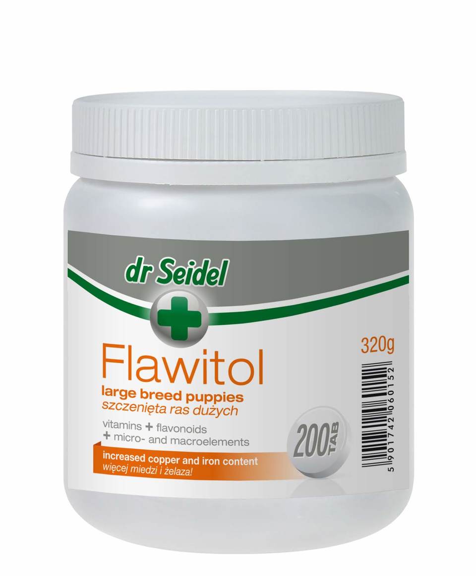 DR SEIDEL Flawitol Vitamine für große Rassen Welpen 200 Tabletten