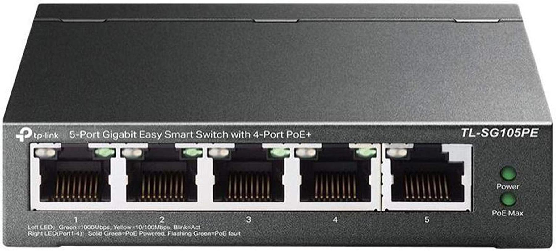 TP-Link TL-SG105PE 5-Port Gigabit Netzwerk Switch Verteiler 65W VLAN [B-WARE]