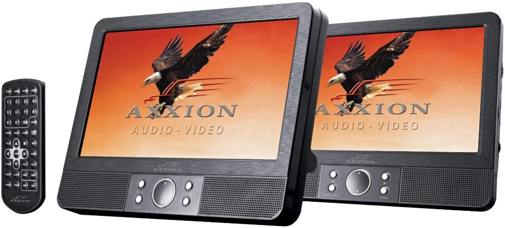 Axxion Tragbarer DVD-Spieler mit 2 x 9 Monitor