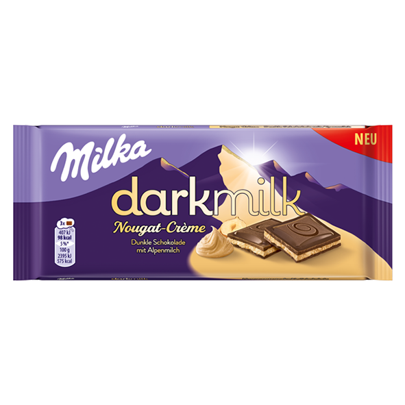 Milka darkmilk Nougat-Crème, 85g