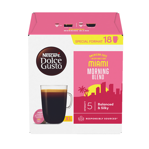 Nescafé Dolce Gusto American Café Inspiration Miami Morning Blend, 18 Kapseln