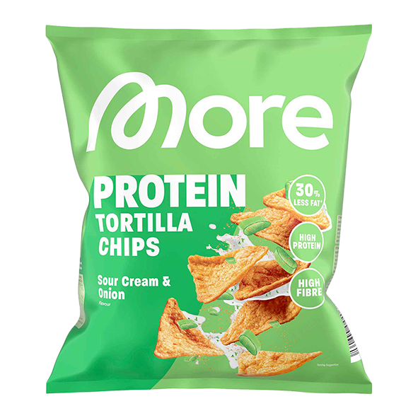 More Protein Tortilla Chips Sour Cream & Onion, 50g