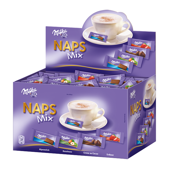 Milka Naps Mix Thekendisplay, 1,702kg