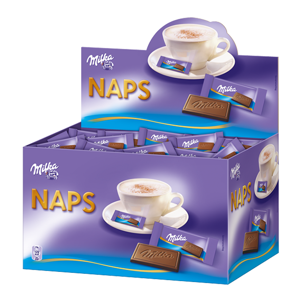 Milka Naps Alpenmilch Thekendisplay, 1,702 kg