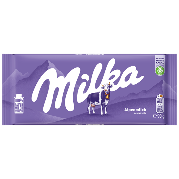 Milka Tafelschokolade Alpenmilch, 90g