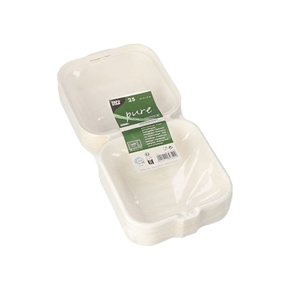 PAPSTAR Hamburger-Boxen 'pure', 8 x 14 x 15 cm, 25 Stück