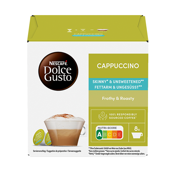Nescafé Dolce Gusto Cappuccino Fettarm & Ungesüßt 16 Kapseln