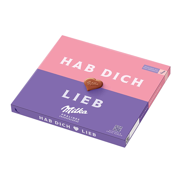 Milka 'Hab Dich Lieb' Pralinés Erdbeercrème, 110g