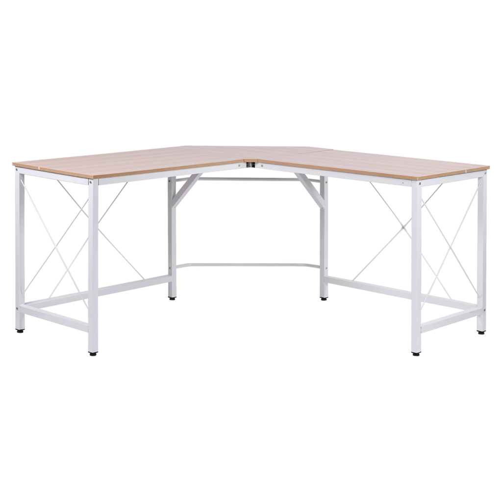 Computertisch 836-122AK natur weiß B/H/L: ca. 150x76x150 cm