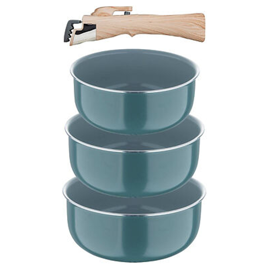 BERGNER Topfset CLICK & COOK silber Aluminium 4 tlg.