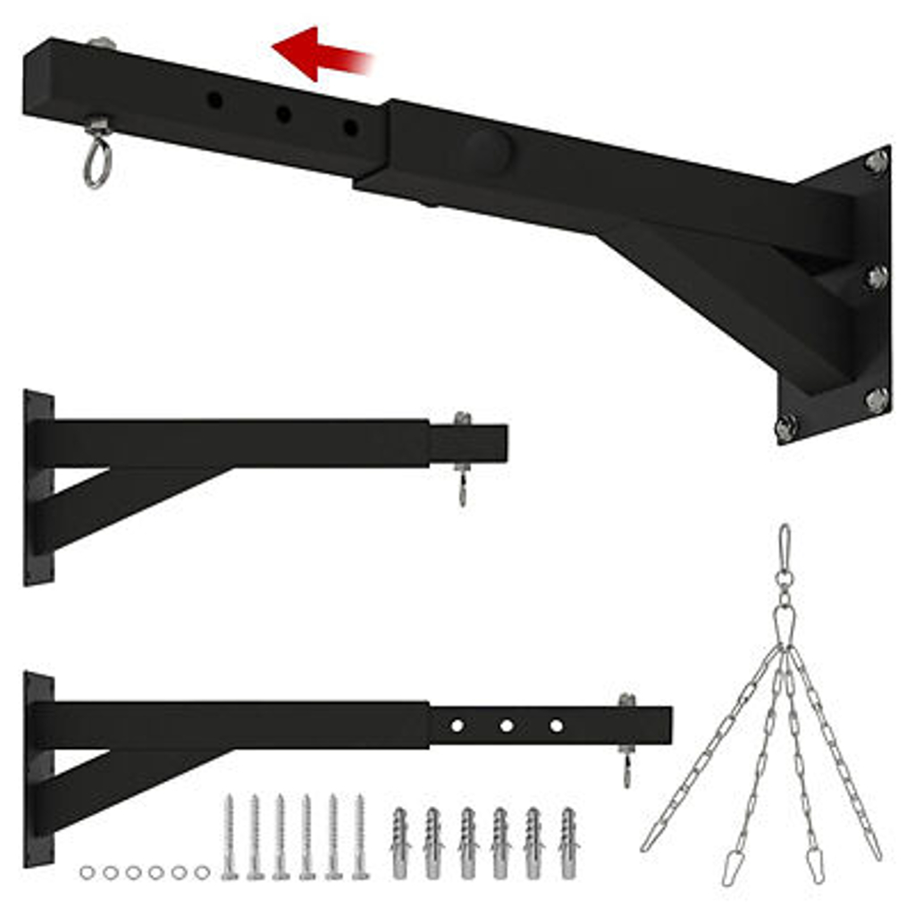 SPORTNOW Boxsack Wandhalterung schwarz Stahl B/H/L: ca. 12x20x65 cm