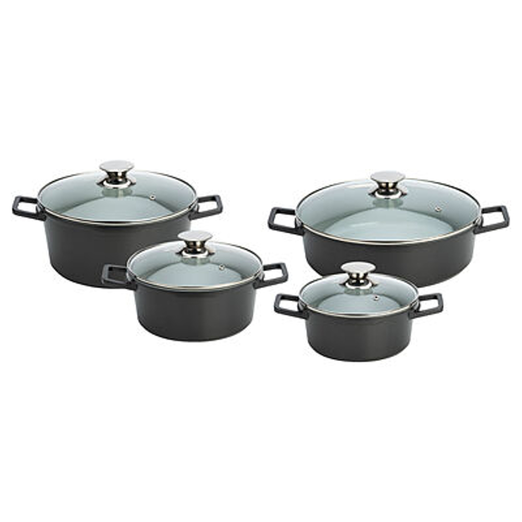 POCOline Topfset schwarz Aluminium 8 tlg.