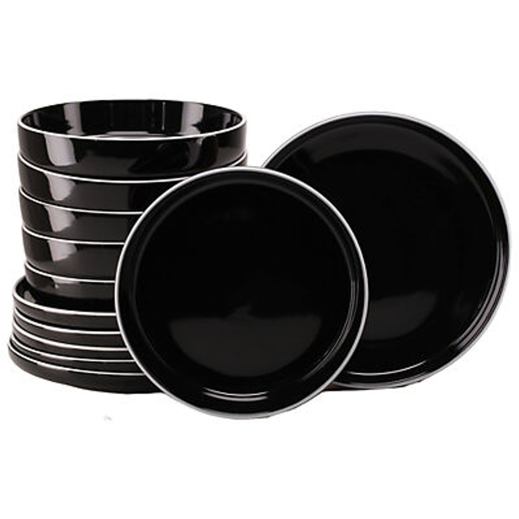 CreaTable Tafelservice Nordic Gourmet schwarz Steinzeug 12 tlg.