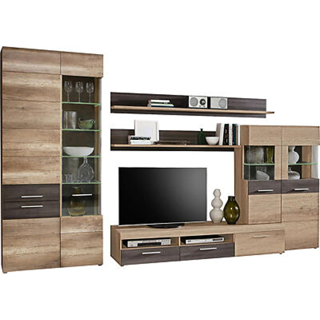 Wohnwand Eiche Antik Nachbildung Touchwood Nachbildung B/H/T: ca. 320x207x52 cm