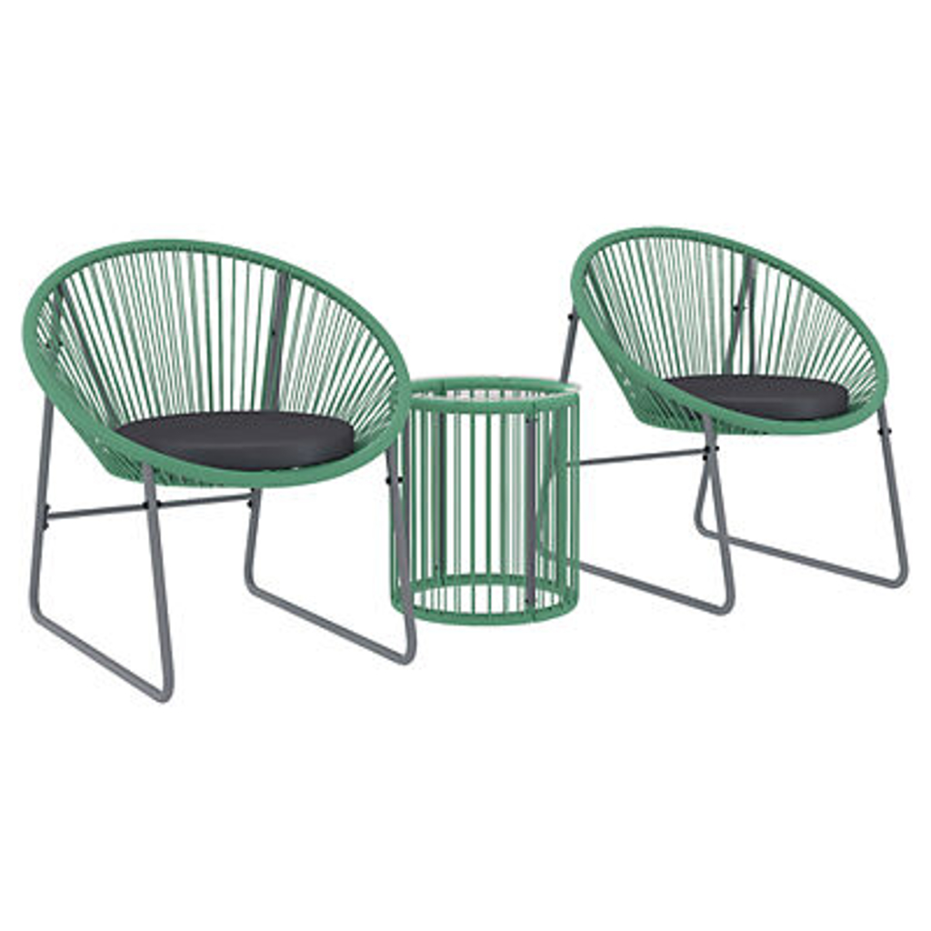 Outsunny Balkonmöbel-Set grün Polyethylen B/H/L: ca. 72x77x73 cm