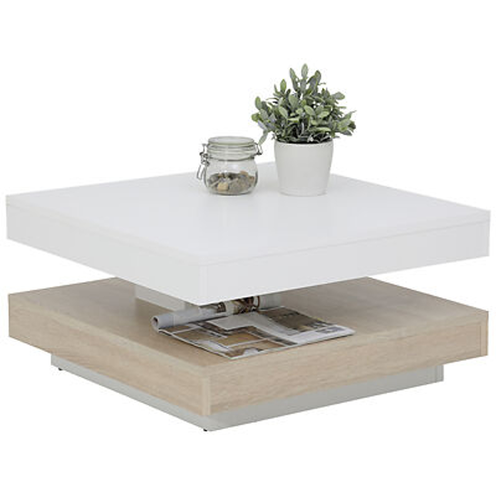 Hela Couchtisch ANDY weiß Eiche Sonoma Holzwerkstoff Holzwerkstoff B/H/T: ca. 67x35x67 cm