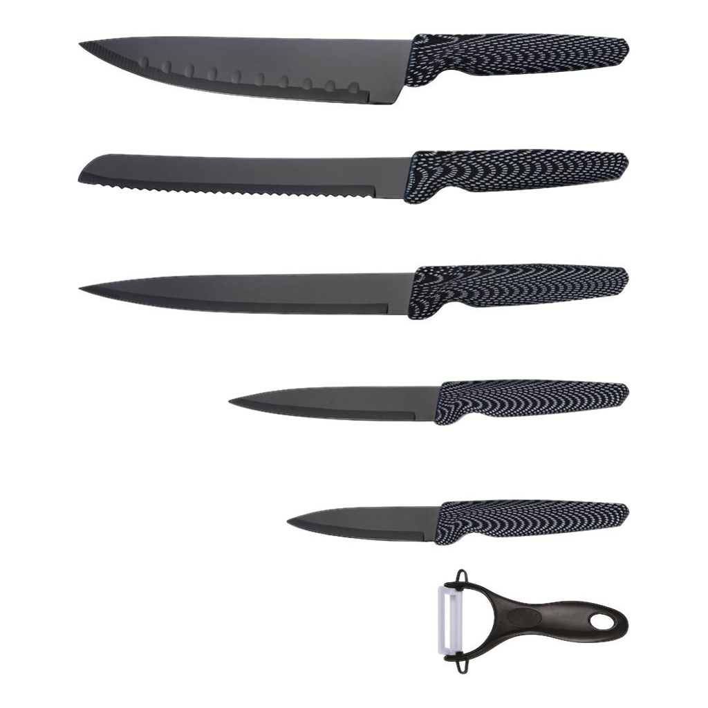 MICHELINO Messerset schwarz Edelstahl 6 tlg.
