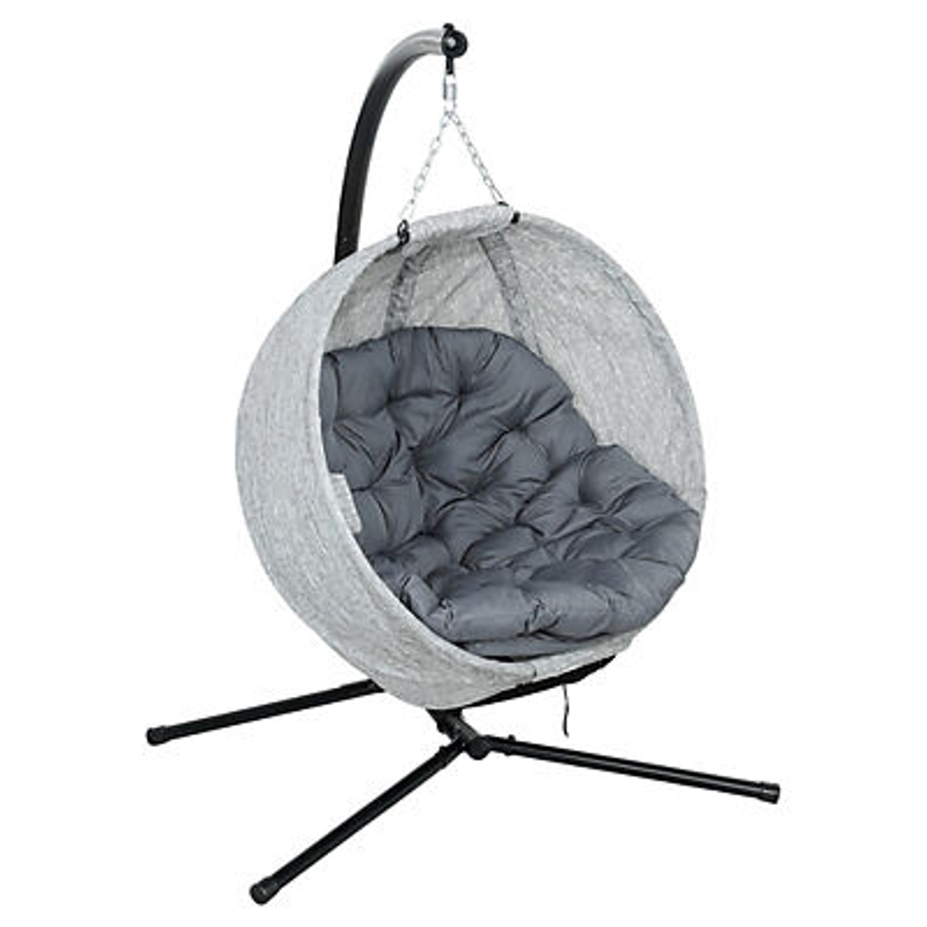 Outsunny Hängesessel grau Stahl B/H/L: ca. 116x180x118 cm