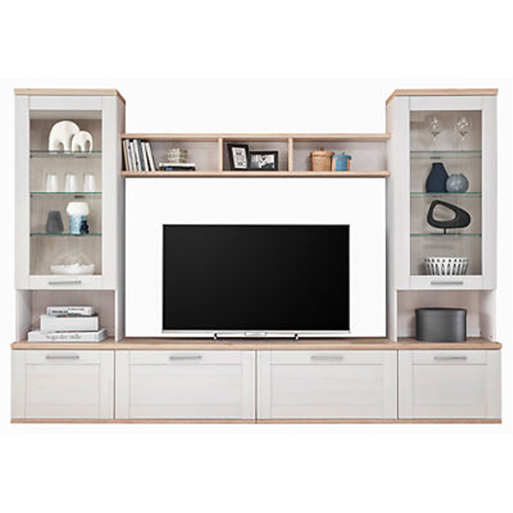 Wohnwand Romance Sibiu Lärche Nachbildung Eiche San-Remo Nachbildung B/H/T: ca. 277x191x43 cm