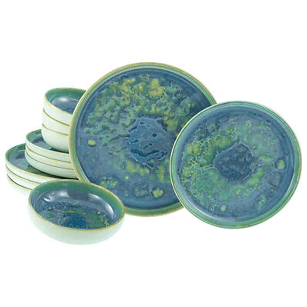 CreaTable Tafelservice Yuki grün Steinzeug 12 tlg.