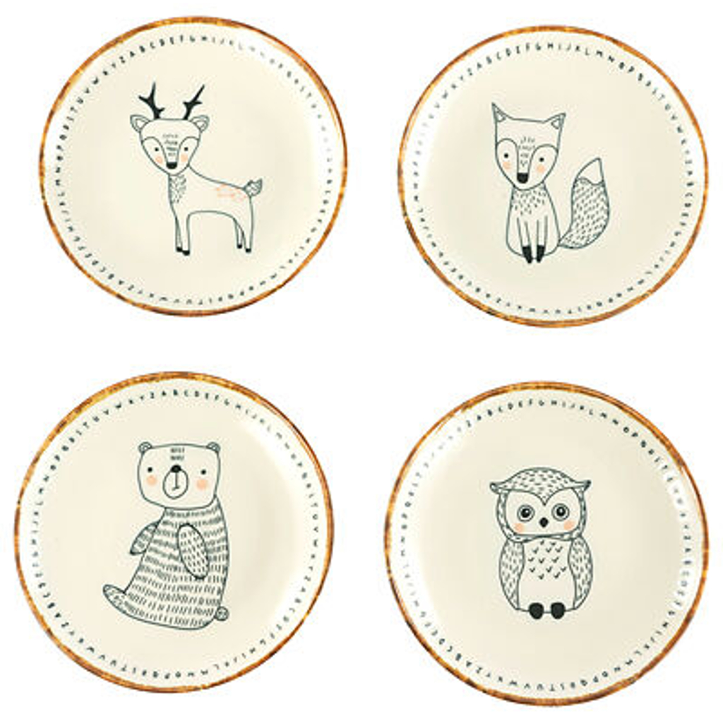 CreaTable Tellerset Freunde des Waldes braun Steinzeug D: ca. 21 cm