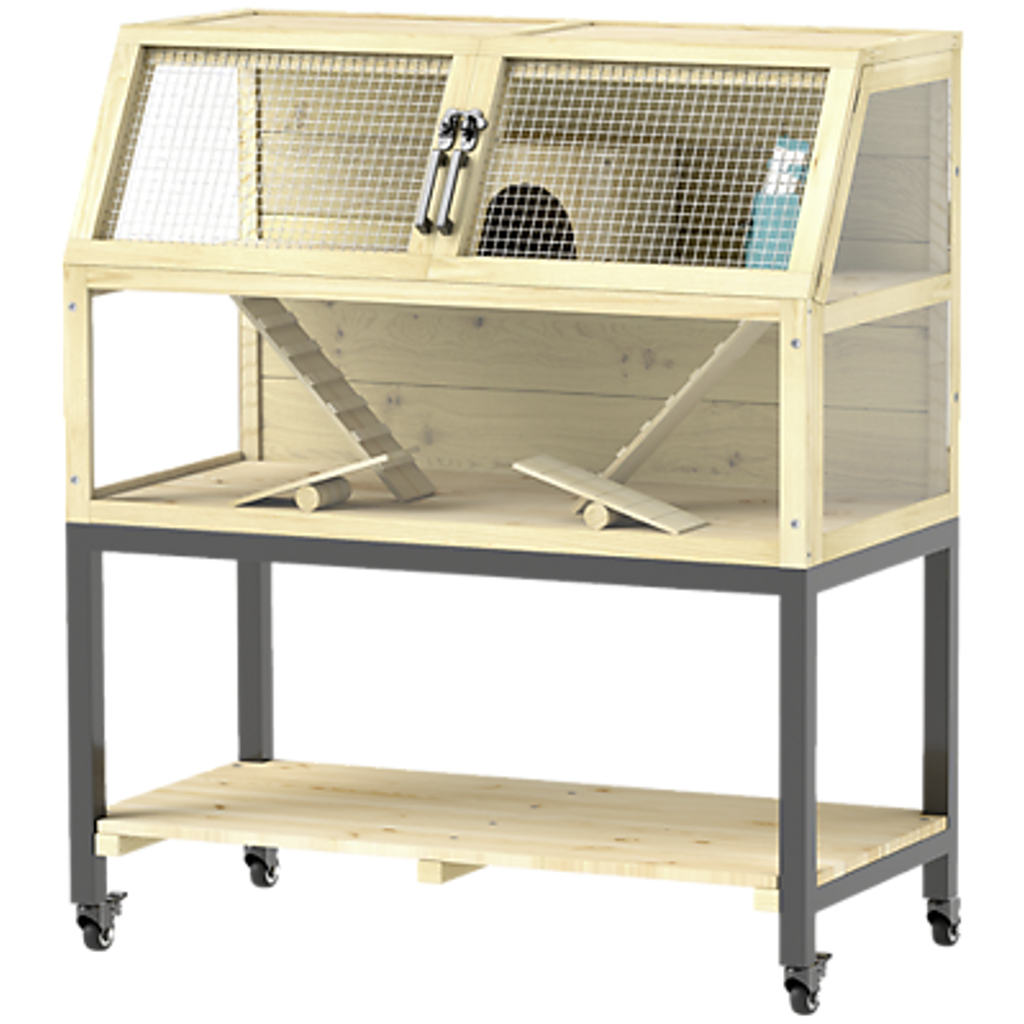 PawHut Zwerghamsterkäfig Holzoptik Holz B/H/L: ca. 43x101x87 cm