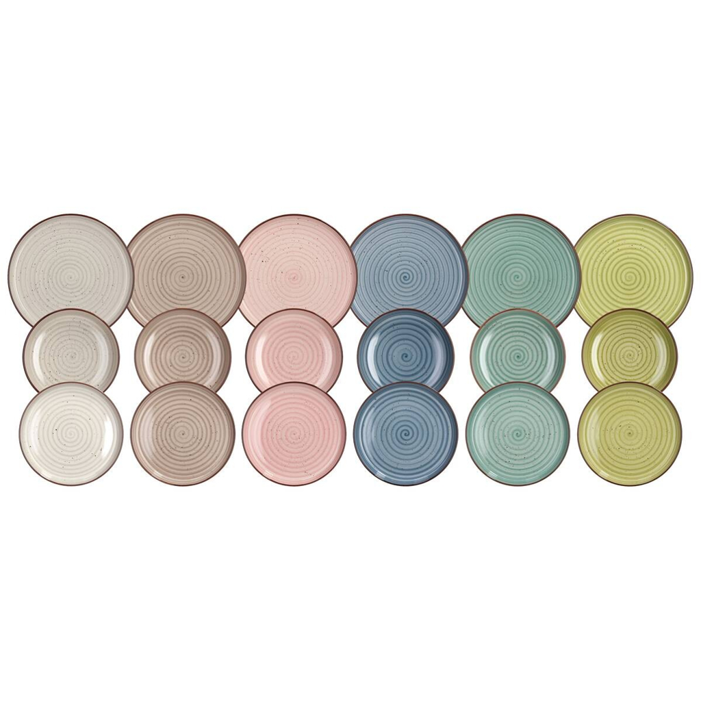 TOGNANA Tafelservice Urban Pastel bunt Keramik 18 tlg.