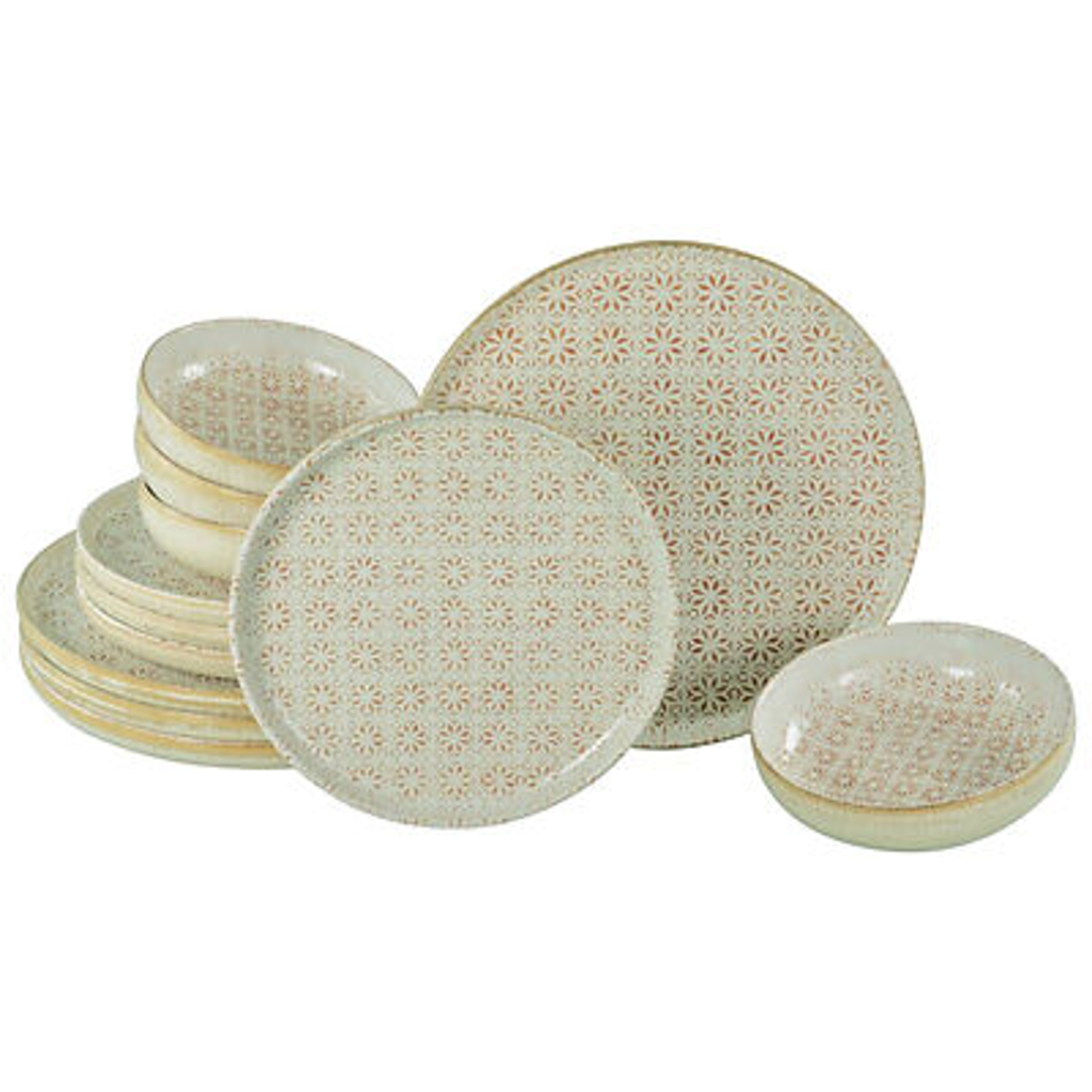 CreaTable Tafelservice Uno Emiliana rot Steinzeug 12 tlg.