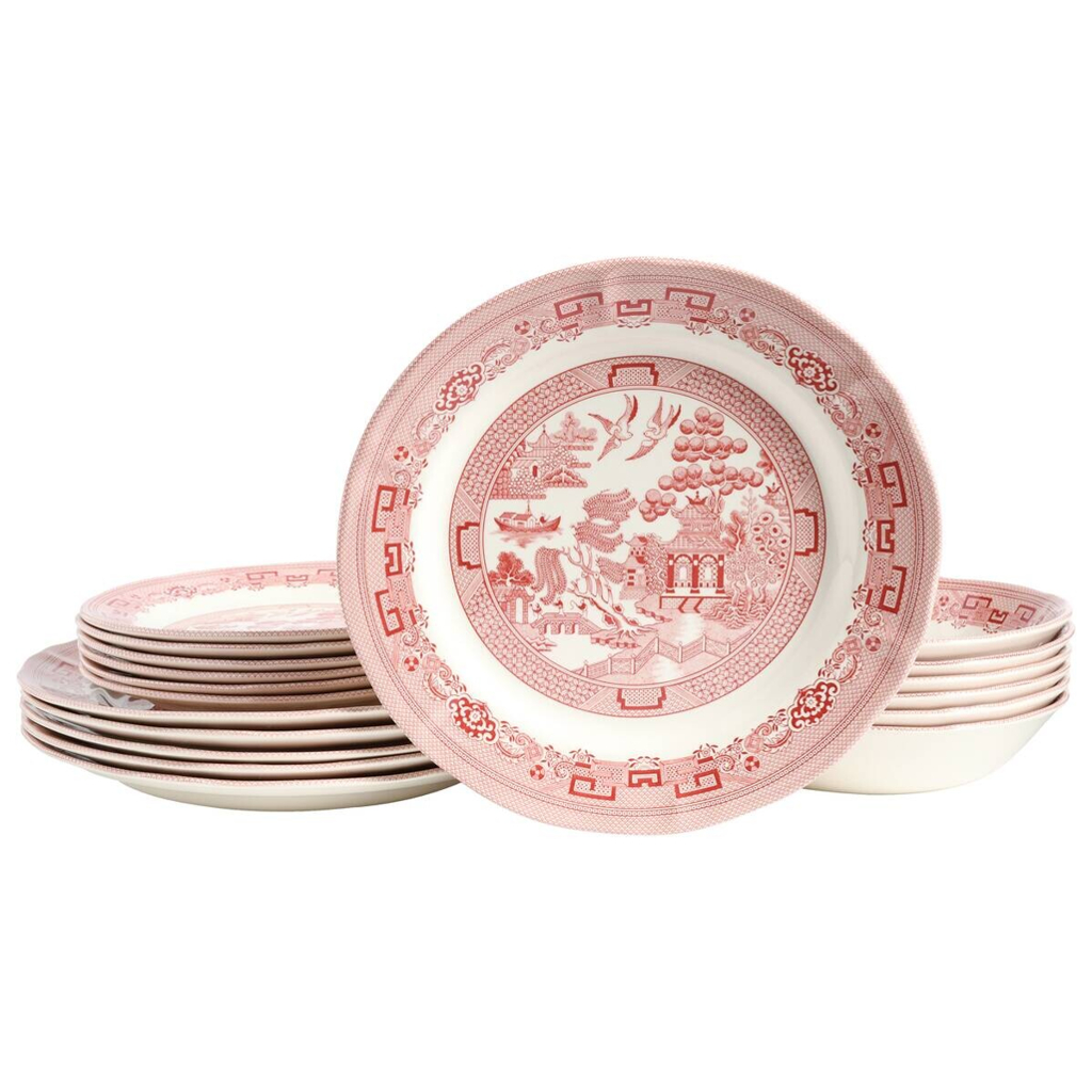 CreaTable Tafelservice China Town rot Steingut 18 tlg.