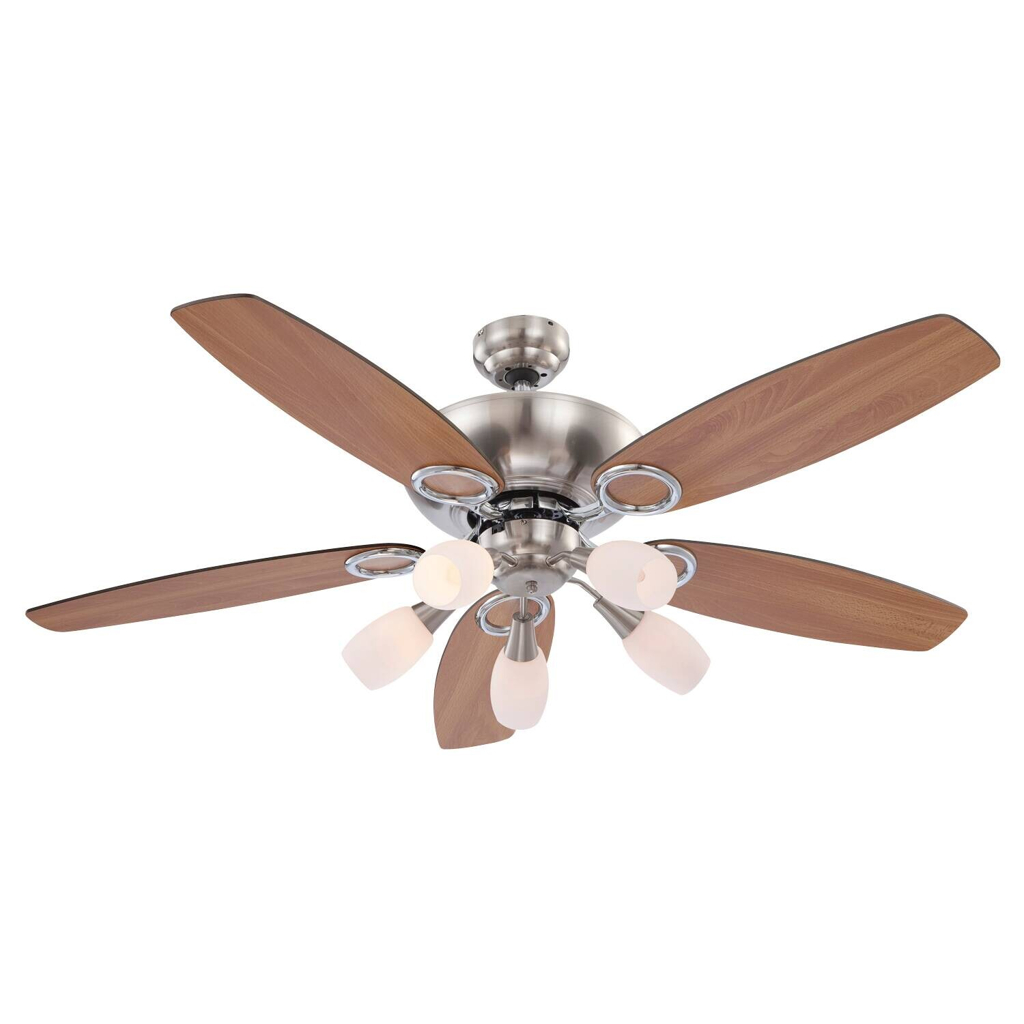 GLOBO Deckenventilator nickel Opal H/D: ca. 49,5x130 cm max. 40 W