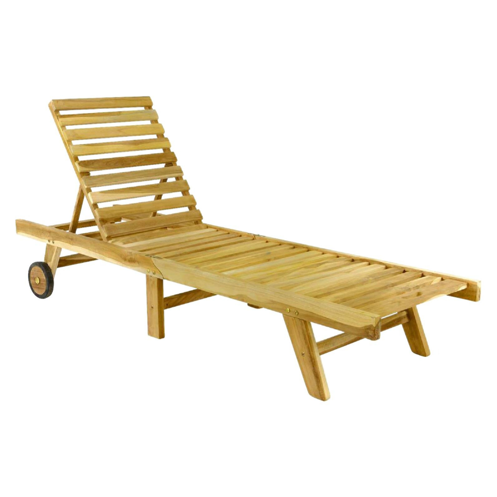 VCM Sonnenliege braun Holz B/H/L: ca. 57x34x200 cm