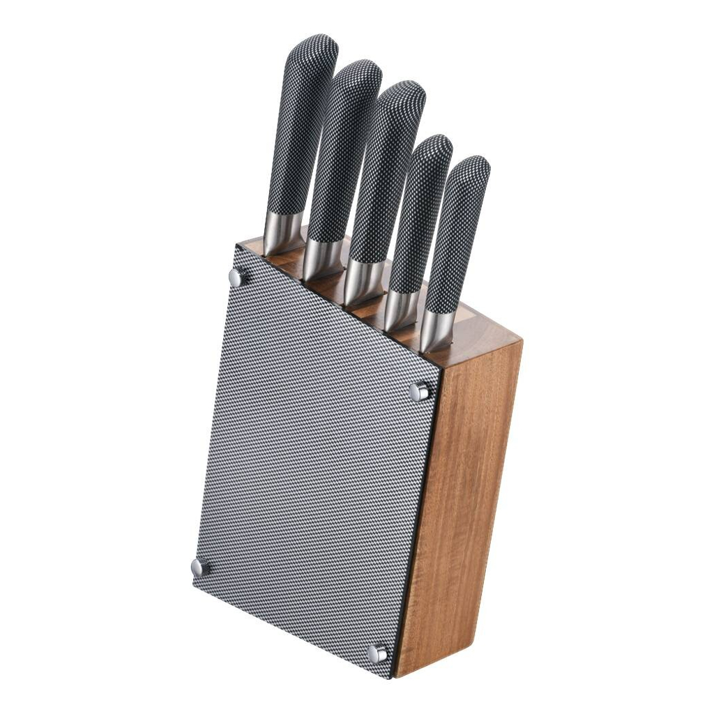 Messerset braun Edelstahl 6 tlg.
