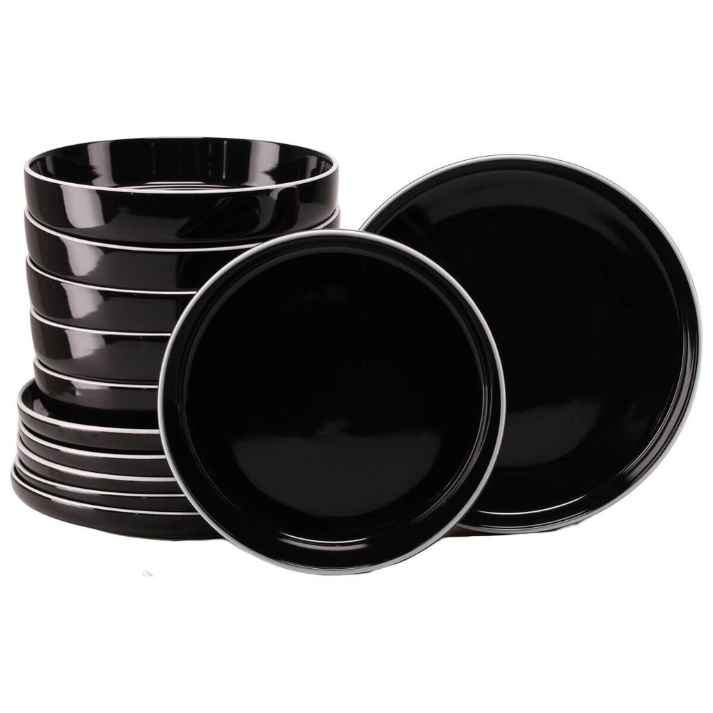 CreaTable Tafelservice Nordic Gourmet schwarz Steinzeug 12 tlg.