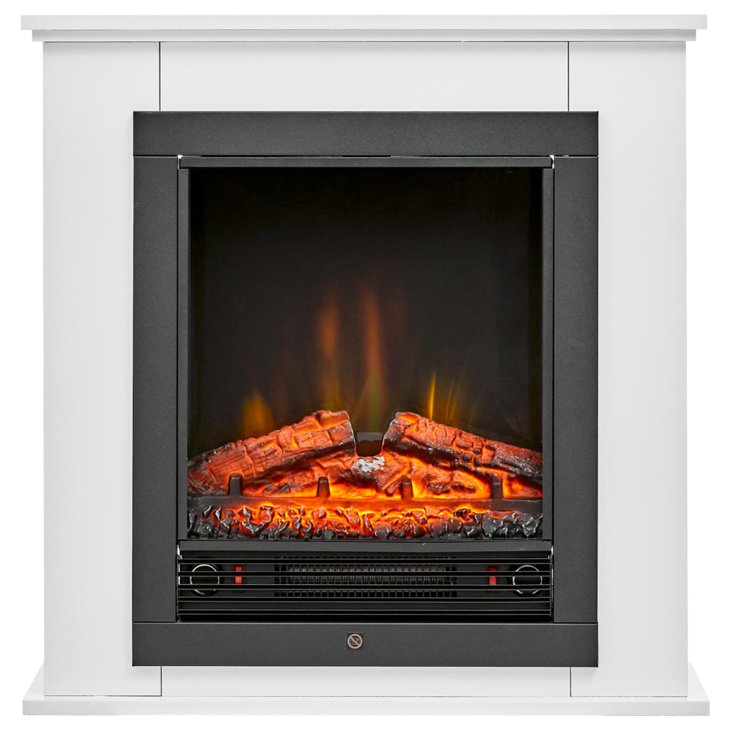 CLASSIC FIRE Elektrischer-Kamin 871125200410 weiß schwarz Glas Metall B/H/T: ca. 70x71x22 cm ca. 1800 W