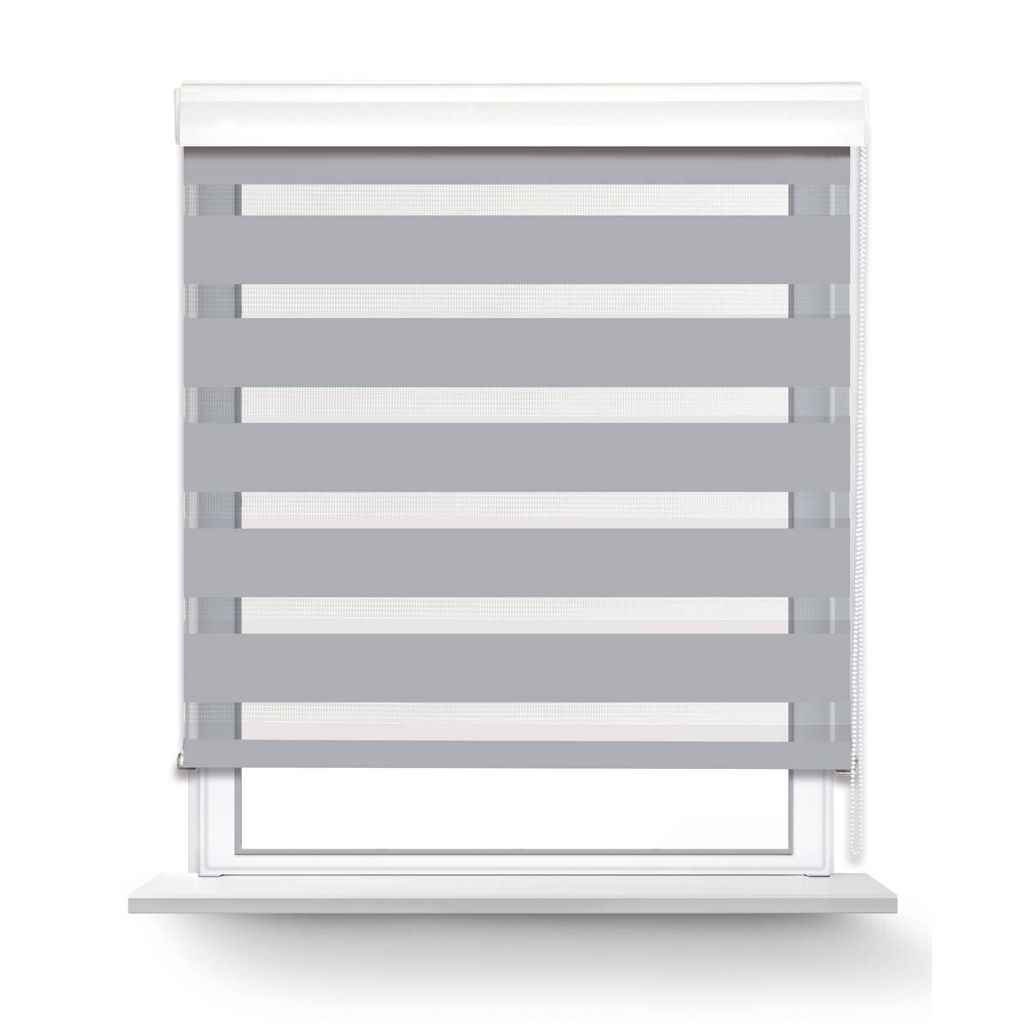 POCOline Doppelrollo mit Blende Easy-Fix silber B/L: ca. 45x160 cm