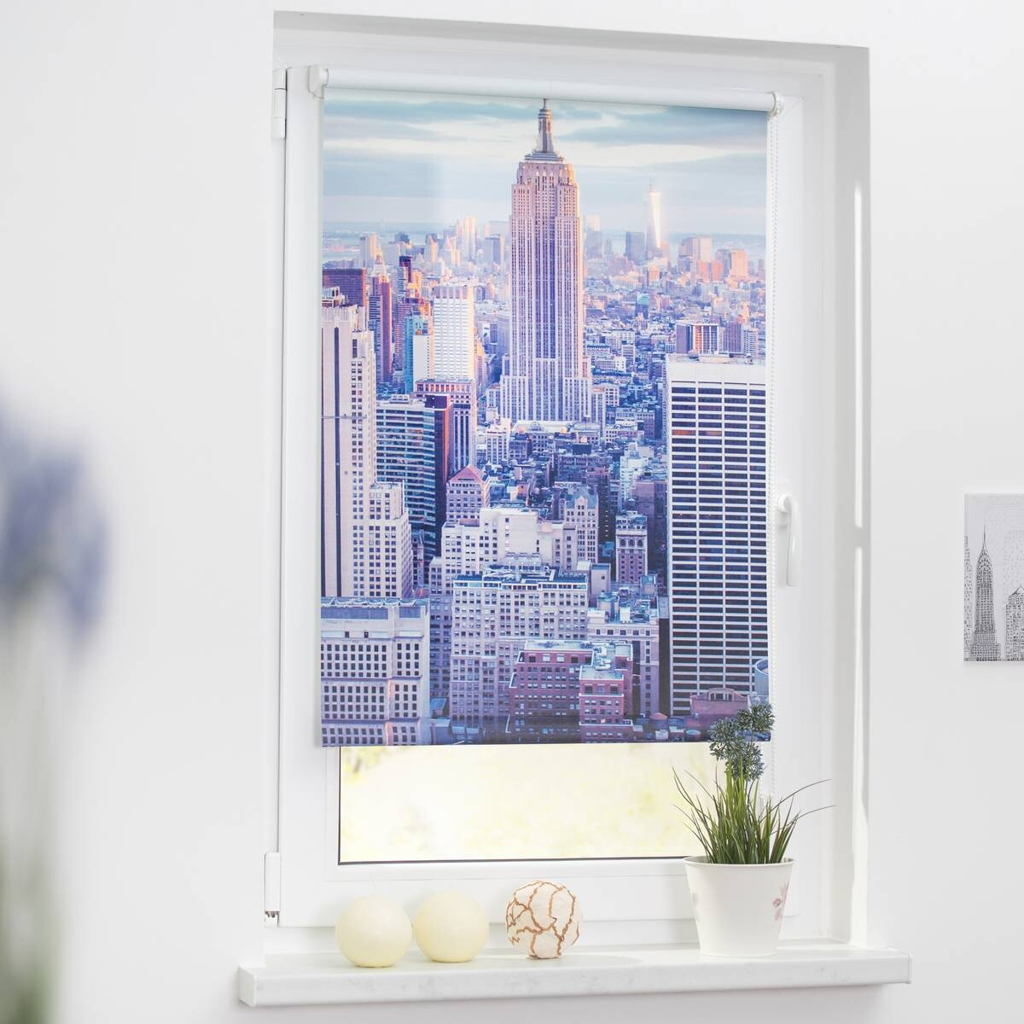 LICHTBLICK Verdunkelungsrollo New York blau B/L: ca. 120x150 cm
