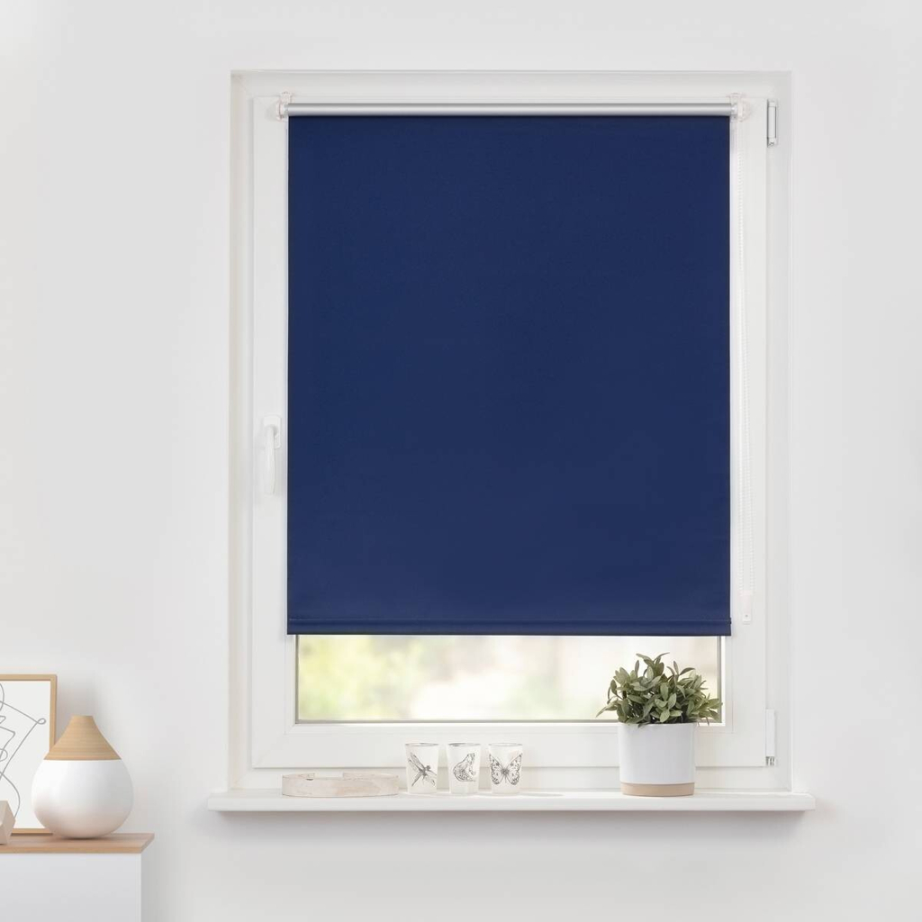LICHTBLICK Thermo Klebe-/Klemmrollo Verdunklungsqualität blau B/L: ca. 50x150 cm