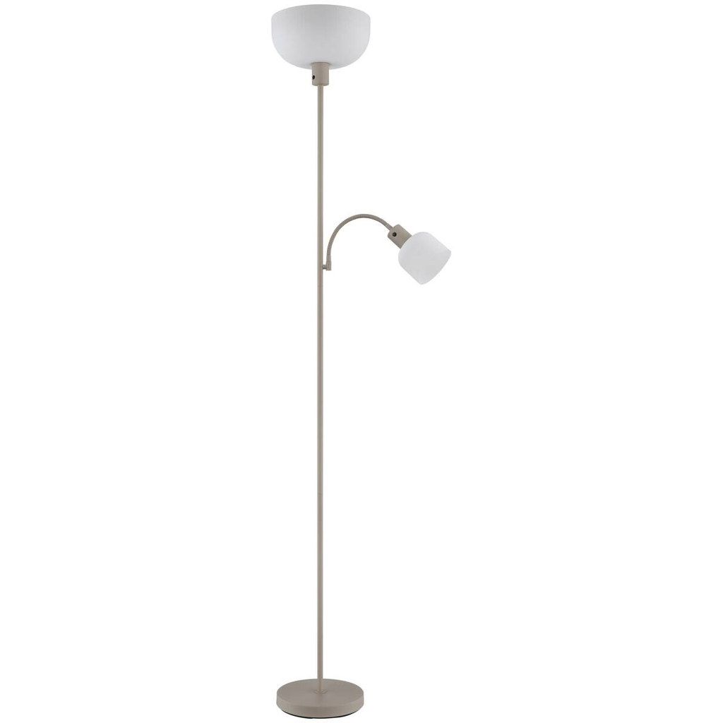 GLOBO Stehlampe sand Metall Kunststoff B/H/L: ca. 14,5x67,5x33 cm 2 Brennstellen