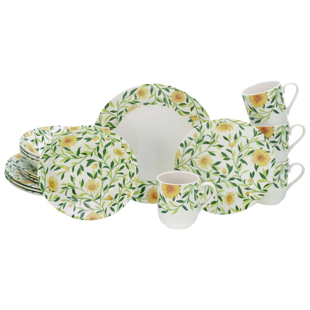 CreaTable Kombiservice Amarilla gelb Steingut 16 tlg.