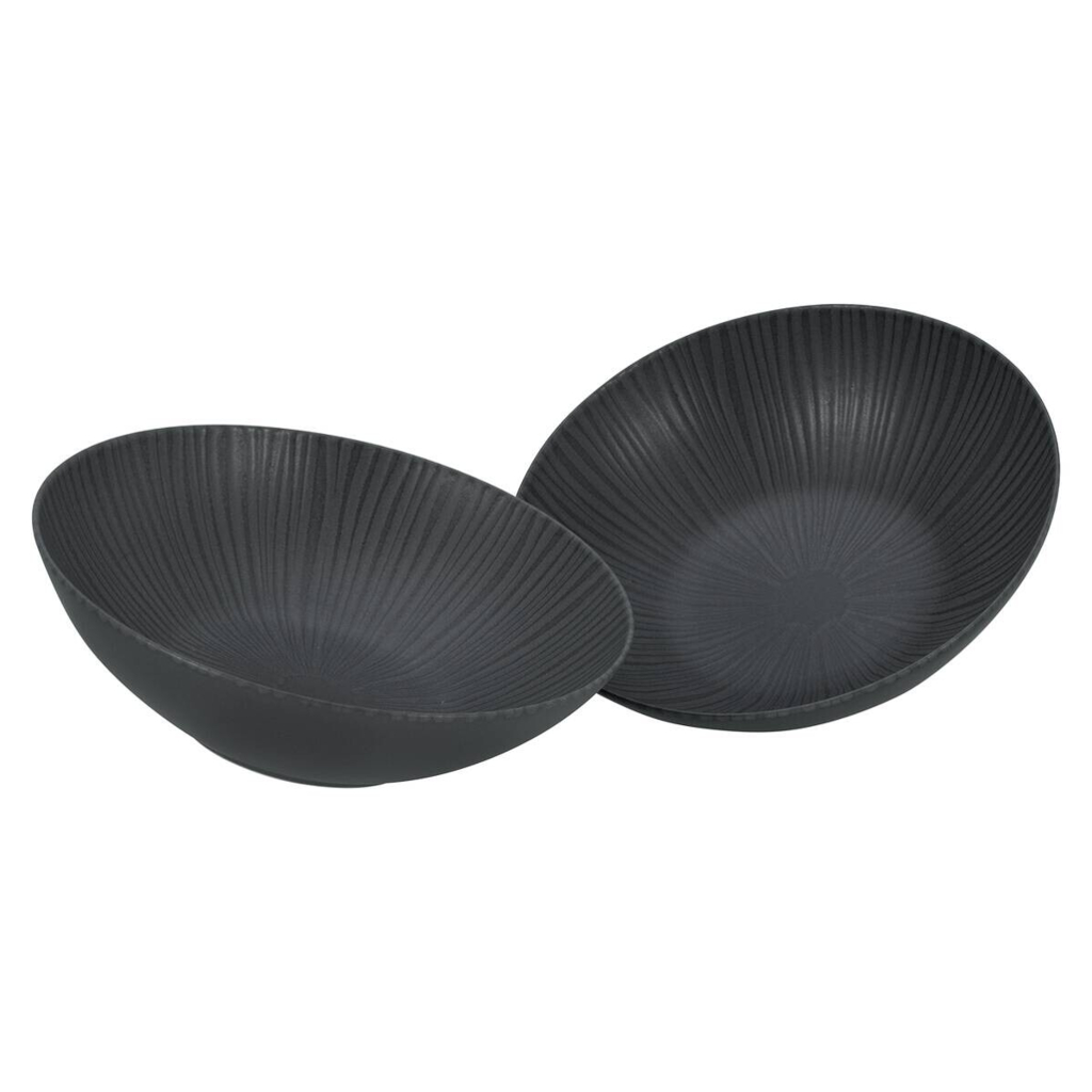 CreaTable Salatschüssel-Set Vesuvio schwarz Steinzeug D: ca. 24 cm