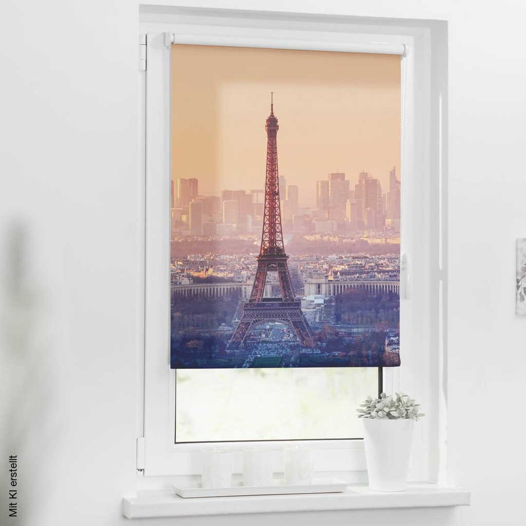 LICHTBLICK Rollo Eifelturm orange B/L: ca. 100x150 cm