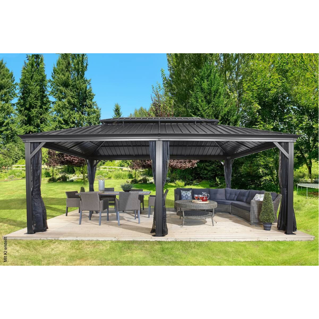 Sojag Pavillon Messina anthrazit Aluminium B/H/L: ca. 363x307x598 cm