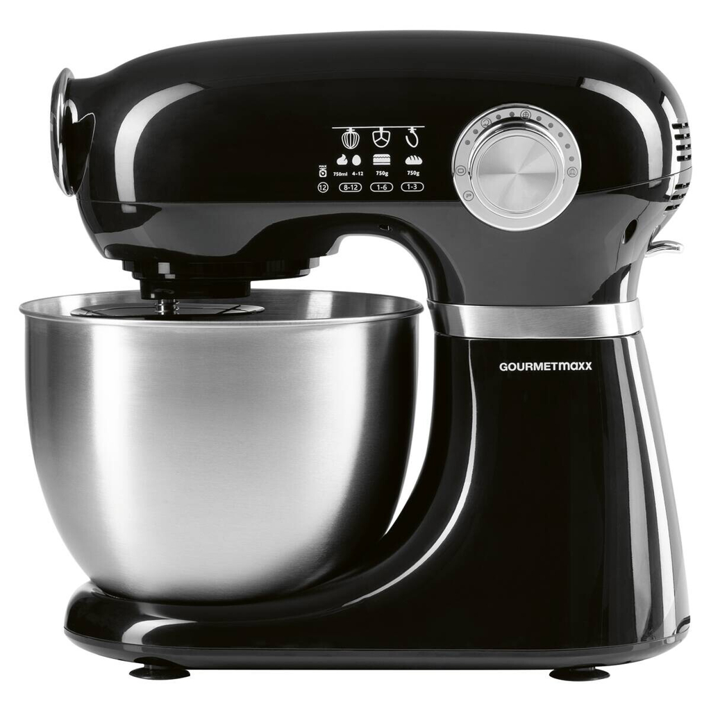 GOURMETmaxx Küchenmaschine schwarz Edelstahl B/H/L: ca. 26x38x41 cm