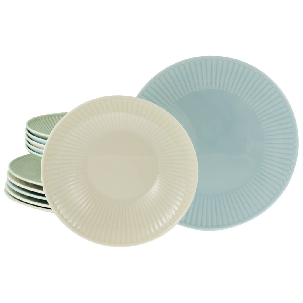 CreaTable Tafelservice Valencia bunt Porzellan 12 tlg.