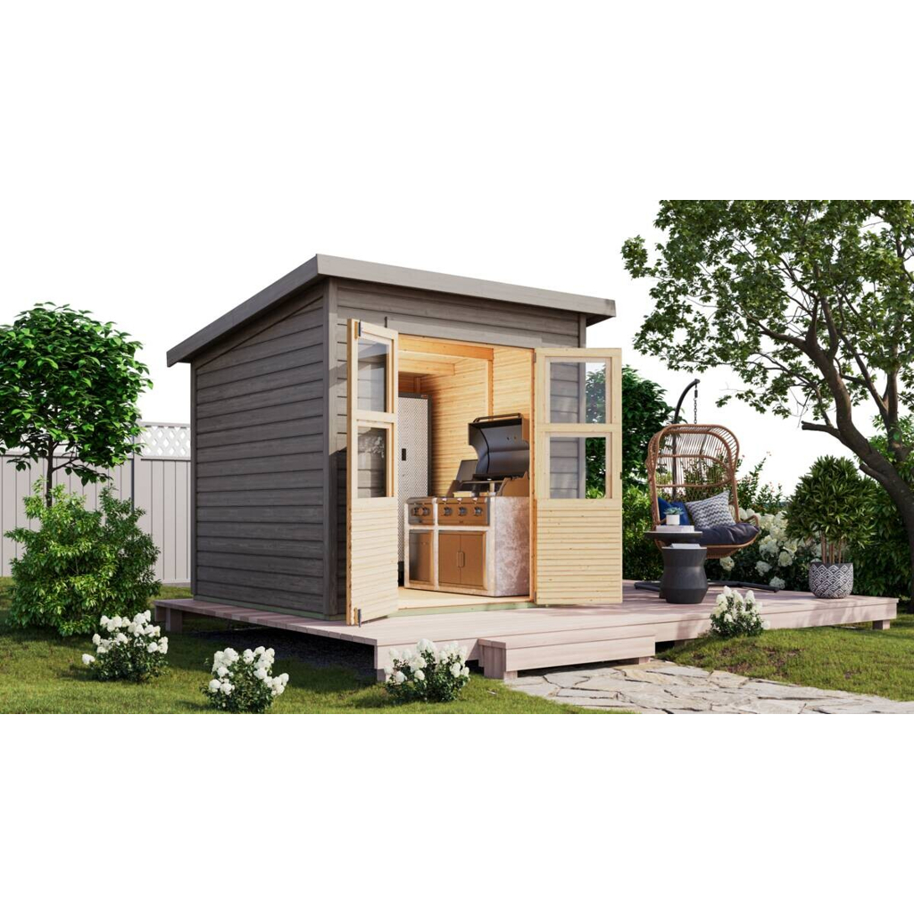 Karibu Gartenhaus Tony 1 grau B/H/L: ca. 214x219x210 cm
